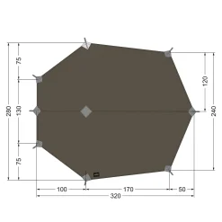 Online Tatonka Tarp - Tarp Wing 3 LT - stone-grey-olive