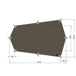 Clearance Tatonka Tarp - Tarp Wing 2 LT - stone-grey-olive